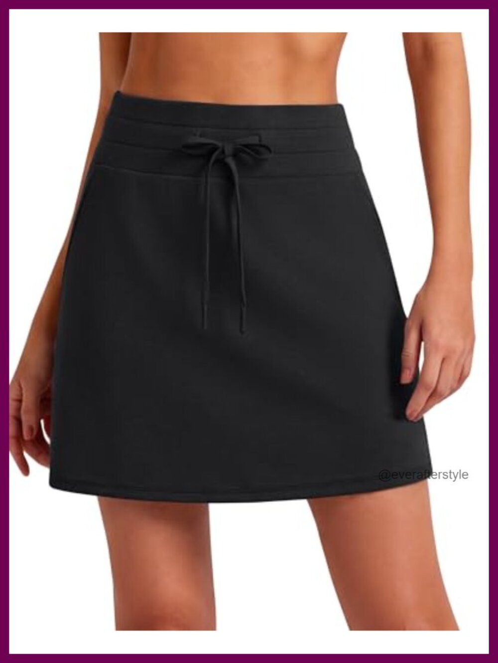 Smoofit A-Line Skirt with Built-in Shorts & Pockets - High Waist Lightweight